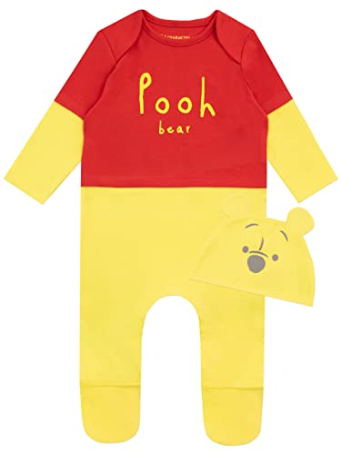 Disney Traje de Dormir y Sombrero para Niños Winnie The Pooh Amarillo 0-3 Meses