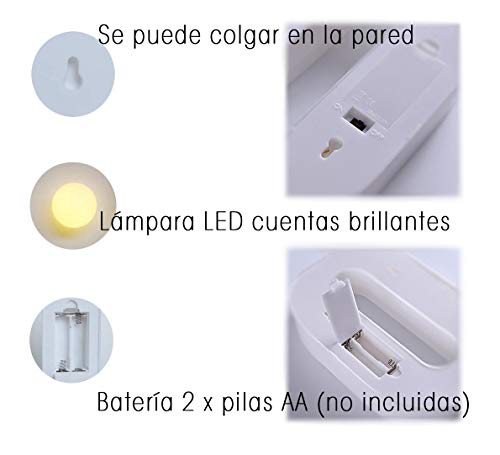 DON LETRA - Números Decoración LED Números Decorativos con LED Lámparas Decoradas LED Luces Decorativas LED Luz de Decoración Diseño de Números 0-9 Color Blanco (0)