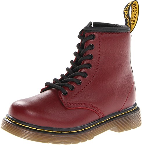 Dr. Martens Brooklee Softy T Cherry Red Lace Boot - Náuticos para bebés, Color Cherry Red, Talla 23