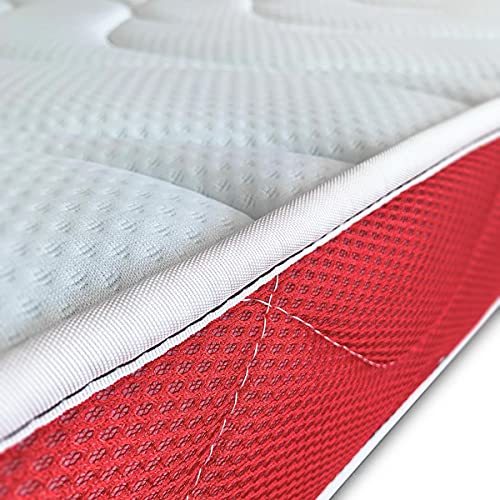 Duérmete Online Pack Colchón 70 x 140 cm + Bajera Protectora Tencel + Almohada Cuna Viscoelástica Anti Ahogo, Red, 70 x 140