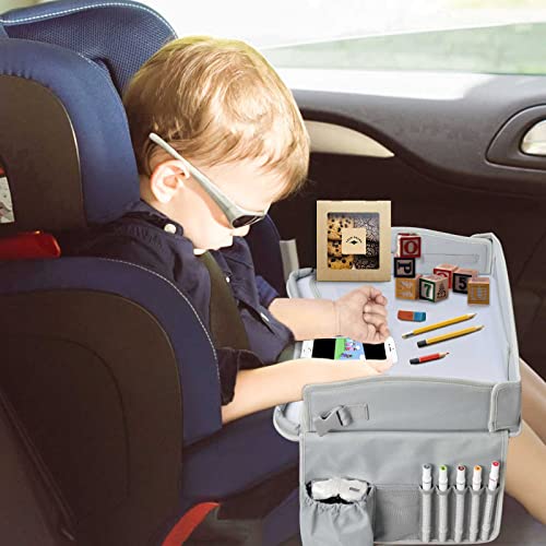 Dytxe-shelf Bandeja De Viaje para Niños para Asiento De Coche para Niños Pequeños, Organizador De Bandeja De Asiento De Coche para Niños Pequeños, Viaje por Carretera Esencial