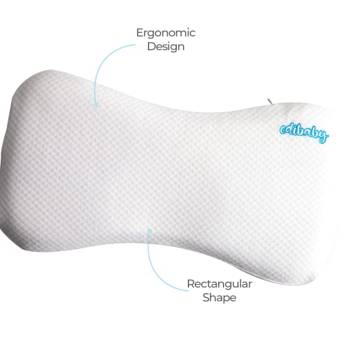 Edibaby, Almohada Bebe, Cojín Que Previene y Trata la Plagiocefalia, hasta 12 y 36 Meses, Material Viscoelástico Memory Foam (36 Meses, Azul)