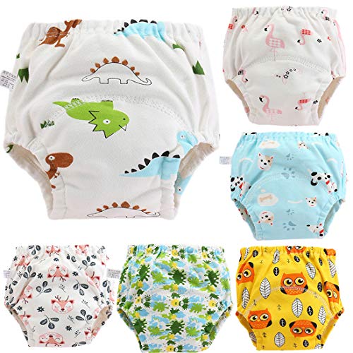 ElecMotive Pack de 6 Pantalones de Entrenamiento para Bebés Niños Niñas Pañuelos Bragas Estampadas de Aprendizaje Reutilizable Ecológicas con Dibujos Animados