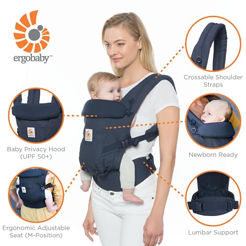 Ergobaby Mochila Portabebés Ergonomicas para Recién Nacido a 20kg, Adapt 3-Posiciones Trunks Up