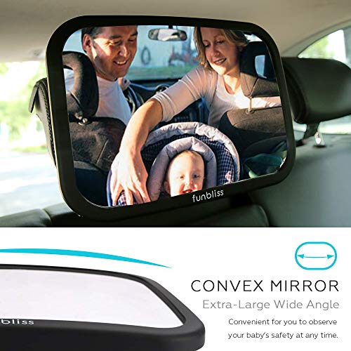 Espejo Retrovisor Bebé para Vigilar al Bebé en Coche, 360° Ajustable Irrompible Interior para Silla Trasera de Bebé Inastillable Espejo Coche Bebe