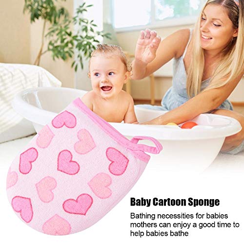 Esponjas para bebé Dibujos animados Ducha Mitones Suave Bebé Ducha de Baño Esponja Cepillo de Baño Cepillo de Algodón para Recién Nacido Niño (love)