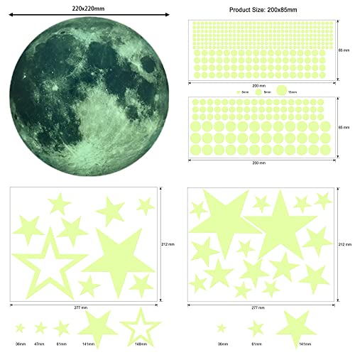 Estrellas que brillan en la oscuridad, 433 piezas de calcomanías de estrellas que brillan en la oscuridad