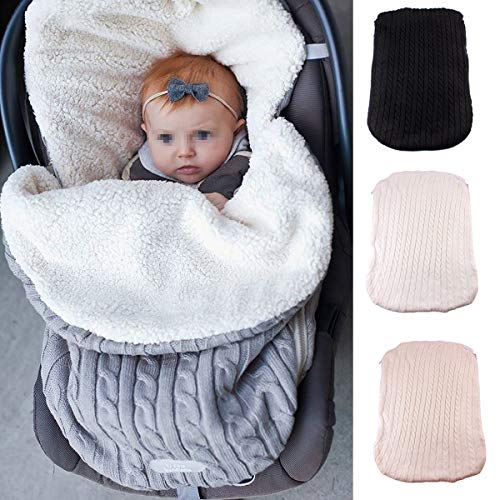 FAMKIT Saco de dormir para bebé, bebé, tejido de ganchillo, manta de forro polar, cálida para bebés y niñas