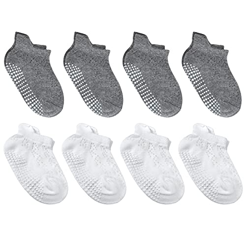 FLYISH DIRECT Calcetines Antideslizantes para Bebés Calcetines para Bebés Niños Niñas Infante Recién Calcetines Deportivos Antideslizantes Calcetines Verano Cortos, M, 4-7 años