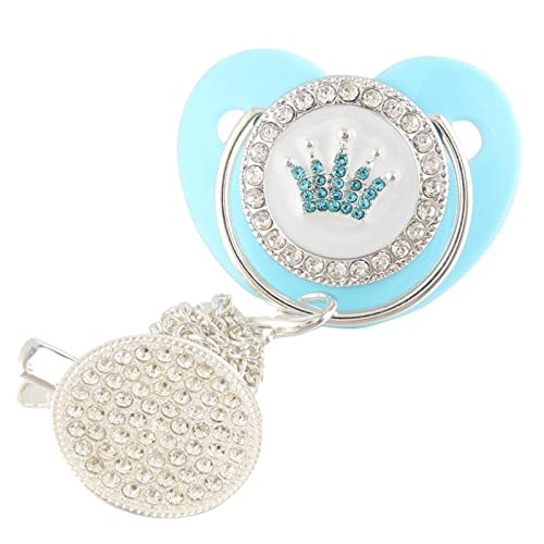 Forma De Corazón De Corona De Dibujos Animados Chupete De Lujo Infantil con Diamantes De Imitación Bling Chupete Chupete Bebés Pezón Fiesta De Bebe Regalo