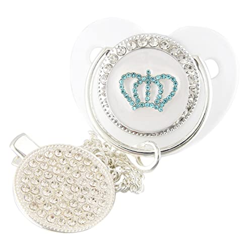 Forma De Corazón De Corona De Dibujos Animados Chupete De Lujo Infantil con Diamantes De Imitación Bling Chupete Chupete Bebés Pezón Fiesta De Bebe Regalo