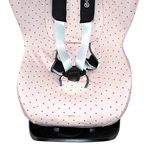 Fundas BCN ® - F132/4597 - Funda de Algodón para Silla de Coche Cybex ® Sirona ® M2 I-Size, Sirona ® S I-Size y GB Vaya ® I-Size - Estampado Little Fun Peach