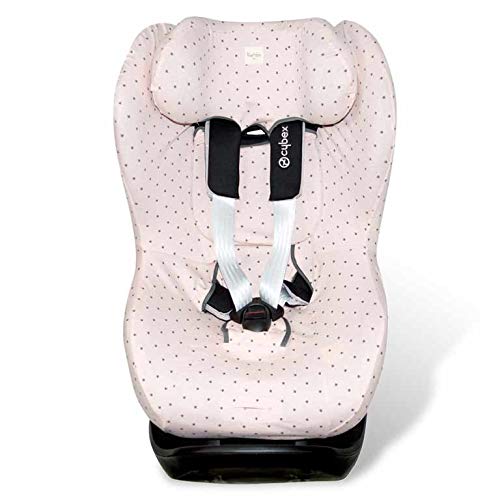 Fundas BCN ® - F132/4597 - Funda de Algodón para Silla de Coche Cybex ® Sirona ® M2 I-Size, Sirona ® S I-Size y GB Vaya ® I-Size - Estampado Little Fun Peach