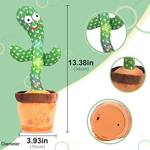 Funmo Juguete de Cactus de Baile, Cactus Bailarin Bebe con 120 Canciones, Juguete Cactus Habla Repite lo Que Dices, Interesantes Juguetes Educativos de Educación Temprana