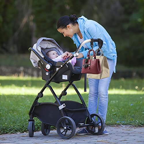 Ganchos Carrito Bebé Universal Gancho silla paseo y Cochecito de Bebé de Seguridad Cochecito de bebé Correa de muñeca de seguridad para silla de ruedas Negro 3 Unids