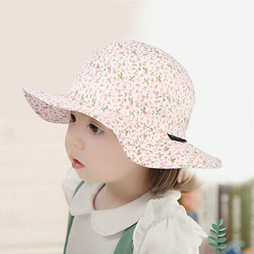 GEMVIE Gorra Bebe Sol Niña Verano Playa Algódon Floral ala Ancha Unisex Gorro Aire Libre/Vacacion Primavera Sombrero (Floral Beige, 6-12meses)