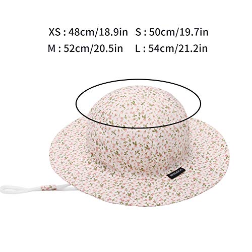 GEMVIE Gorra Bebe Sol Niña Verano Playa Algódon Floral ala Ancha Unisex Gorro Aire Libre/Vacacion Primavera Sombrero (Floral Beige, 6-12meses)