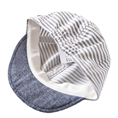 GEMVIE Gorro de Béisbol para Bebe Niño Verano Protector del Sol Gorra Niña Playa Rayas Clasicas Algodón Gris 2-4 años