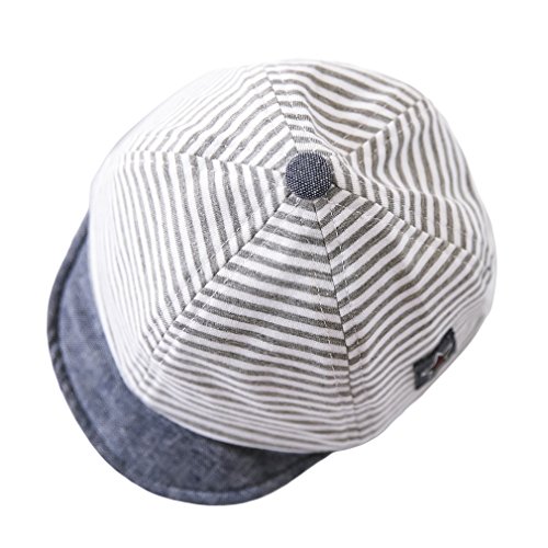 GEMVIE Gorro de Béisbol para Bebe Niño Verano Protector del Sol Gorra Niña Playa Rayas Clasicas Algodón Gris 2-4 años