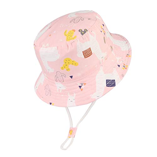 GEMVIE Sombrero Playa Bebe ala Ancha Protege Sol Verano Niña Gorra Viaje/Aire Libre,Estampado Floral Pescador Sombrero (Rosa, 6-12meses)