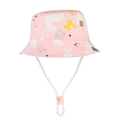 GEMVIE Sombrero Playa Bebe ala Ancha Protege Sol Verano Niña Gorra Viaje/Aire Libre,Estampado Floral Pescador Sombrero (Rosa, 6-12meses)