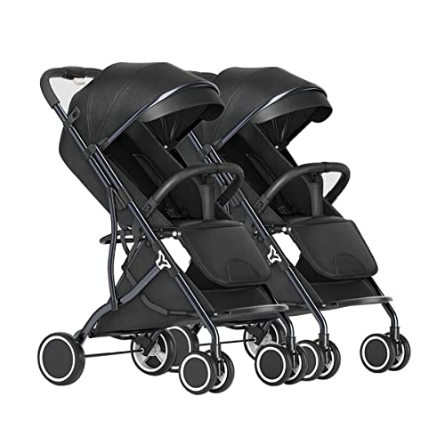 GENYS Cochecito Tándem/cochecitos para Bebés Y Niños Pequeños Cochecito Doble para Gemelos Asiento Reversible Convertible En Cochecito De Recién Nacido Silla De Paseo Bebe Pequeños para Niños