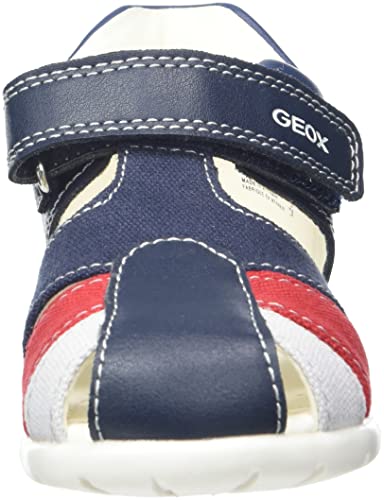 Geox B ELTHAN Boy, First Walker Shoe Bebé-Niños, Dk Navy Red, 25 EU