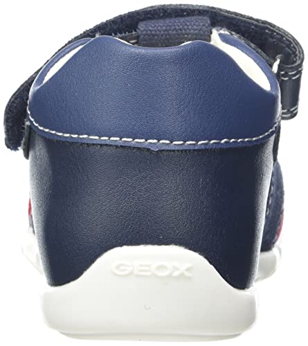 Geox B ELTHAN Boy, First Walker Shoe Bebé-Niños, Dk Navy Red, 25 EU