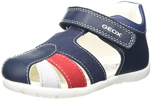 Geox B ELTHAN Boy, First Walker Shoe Bebé-Niños, Dk Navy Red, 25 EU