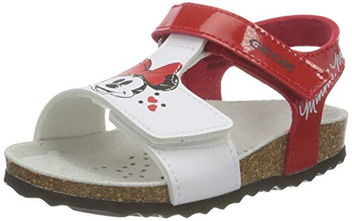 Geox B Sandal Chalki Girl Sandalias, Bebé-Niñas, Rojo/Blanco (Red/White), 26 EU