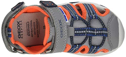 Geox B Sandal Multy Boy B - Sandalias Bebé-Niños, Gris (Grey/Fluor Orange), 25 EU, Par