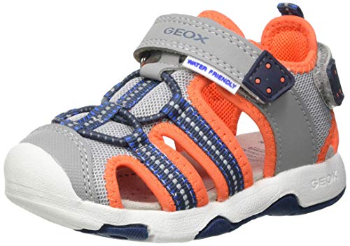 Geox B Sandal Multy Boy B - Sandalias Bebé-Niños, Gris (Grey/Fluor Orange), 25 EU, Par