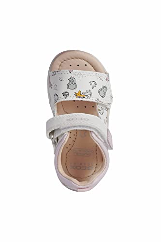 Geox B Sandal TAPUZ Girl, First Walker Shoe Bebé-Niños, Color Blanco y Rosa, 22 EU