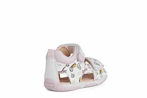 Geox B Sandal TAPUZ Girl, First Walker Shoe Bebé-Niños, Color Blanco y Rosa, 22 EU