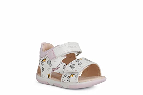 Geox B Sandal TAPUZ Girl, First Walker Shoe Bebé-Niños, Color Blanco y Rosa, 22 EU