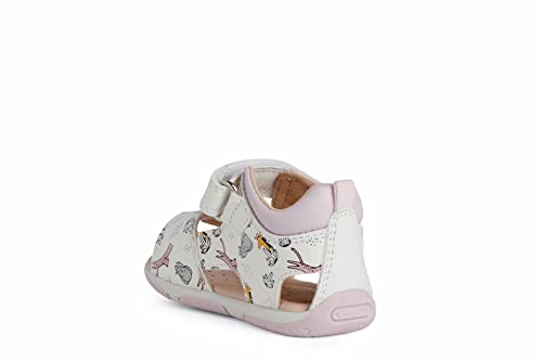 Geox B Sandal TAPUZ Girl, First Walker Shoe Bebé-Niños, Color Blanco y Rosa, 22 EU