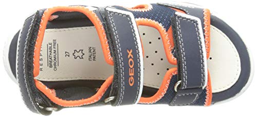 Geox B150GA0BC14 Bebé-Niños, Navy/Orangefluo, 24 EU