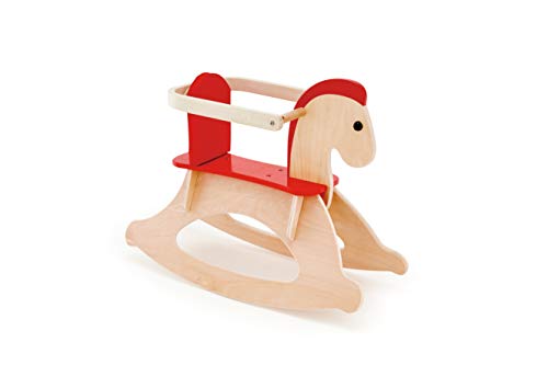 Hape Caballito balancín Crece Conmigo, Caballo Balancín de Madera para Niños y Niñas, Poni para Montarse y Balancearse con Respaldo y Barandilla Ajustables