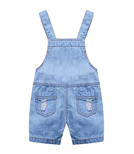 Happy Cherry - Niños Bebé Petos Vaqueros Overalls Denim Pantalones Tirantes Cortos Verano Jeans Casual Jumpsuit - 9-12 Meses