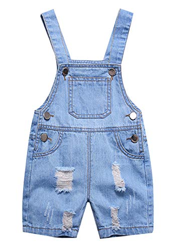 Happy Cherry - Niños Bebé Petos Vaqueros Overalls Denim Pantalones Tirantes Cortos Verano Jeans Casual Jumpsuit - 9-12 Meses