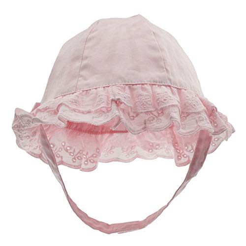 Happy Cherry - Sombrero Pescador para Bebé Niñas Primavera Verano Gorra con Encaje Protectora del Sol Cartoon Hat Transpirable para Playa Viajes Al Aire Libre Algodón - Rosa - 50cm(18-36 Meses)