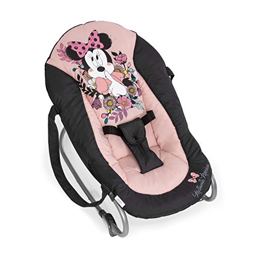 Hauck 620403 Rocky - Hamacas bebes Disney de 0 meses hasta 9 kg, funcion mecedora, respaldo ajustable, sistema de arnes y asas de transporte, rosa