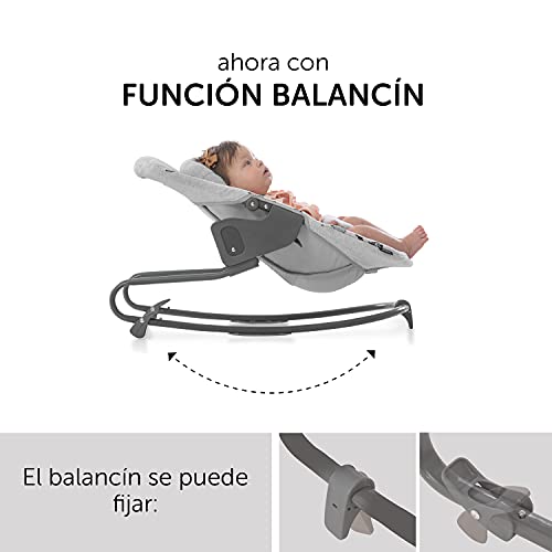 Hauck Alpha Plus Newborn Set Premium - Trona evolutiva Madera con Hamaca recién nacidos - Trona bebe con cojín de asiento en algodón - Trona convertible - Natur Nordic Grey