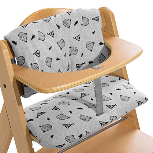 Hauck Alpha Plus - Trona evolutiva madera - Trona bebe con arnés y cojín - Trona convertible - - Natur Nordic Grey