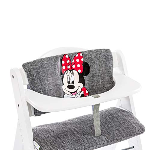 Hauck - Cojín Deluxe para Trona Alpha - 2 piezas - Asiento acolchado, Reductor de asiento, Almohadilla para silla alta – Minnie Gris