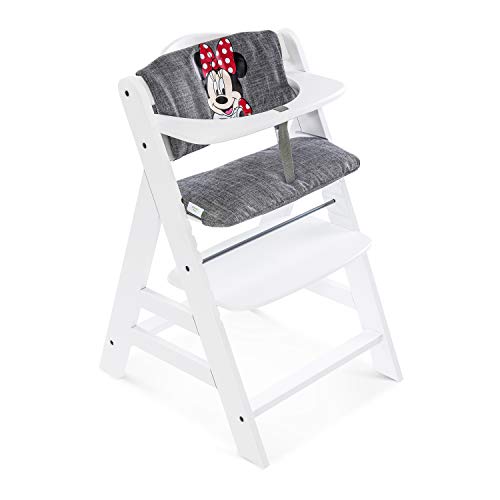 Hauck - Cojín Deluxe para Trona Alpha - 2 piezas - Asiento acolchado, Reductor de asiento, Almohadilla para silla alta – Minnie Gris