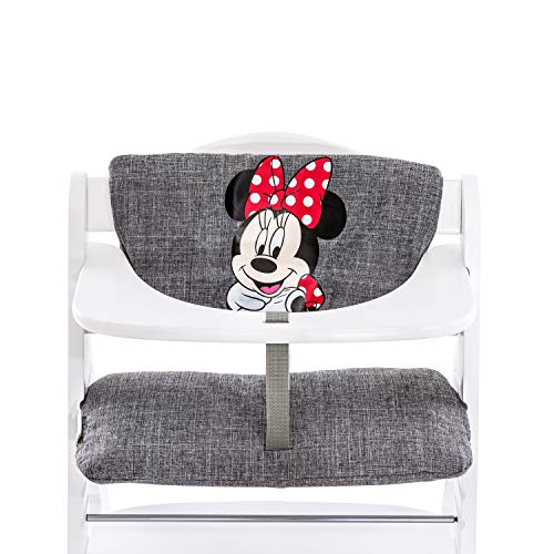 Hauck - Cojín Deluxe para Trona Alpha - 2 piezas - Asiento acolchado, Reductor de asiento, Almohadilla para silla alta – Minnie Gris