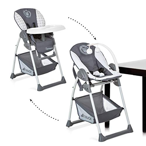 Hauck Disney Trona Evolutiva Sit N Relax, Hamaquita para Bebes de Nacimiento hasta 9 kg, Silla Reclinable para Niños hasta 15 kg, Regulable en Altura, Plegable, Ruedas, Arco Móvile, Mesa, Gris