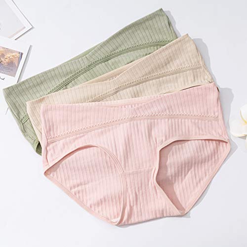 HBselect Bragas Embarazadas Pack 6 Algodón V Forma Braguitas para Premamá Bragas Maternidad