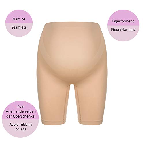 Herzmutter Bragas de Embarazo - Bragas de Maternidad - Pantalones sin Costura - Braguita de premamá - Ropa Interior para Futura mamá - Juego de 1 y 2-5500 (L-XL, Beige)